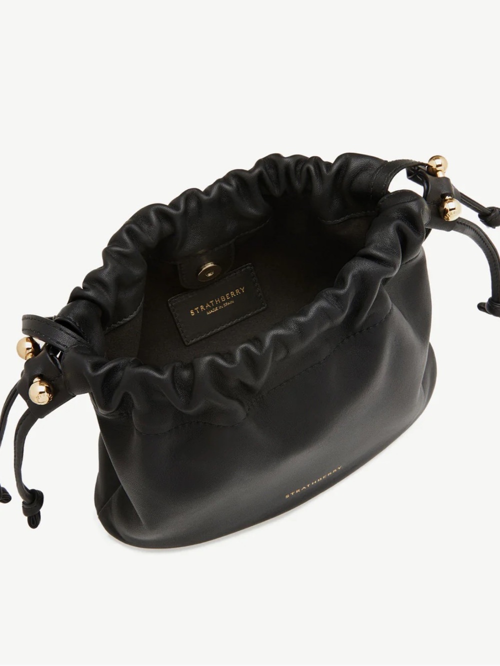 Strathberry Charlotte Drawstring BLACK - Picture 2 of 12